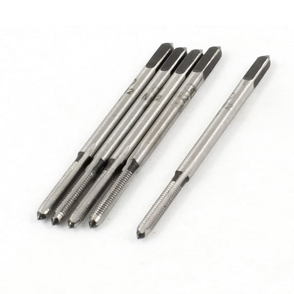 Unique Bargains 2mm Cutting Diameter 3 Flutes HSS Straight Screw Thread Tap 5 Pcs