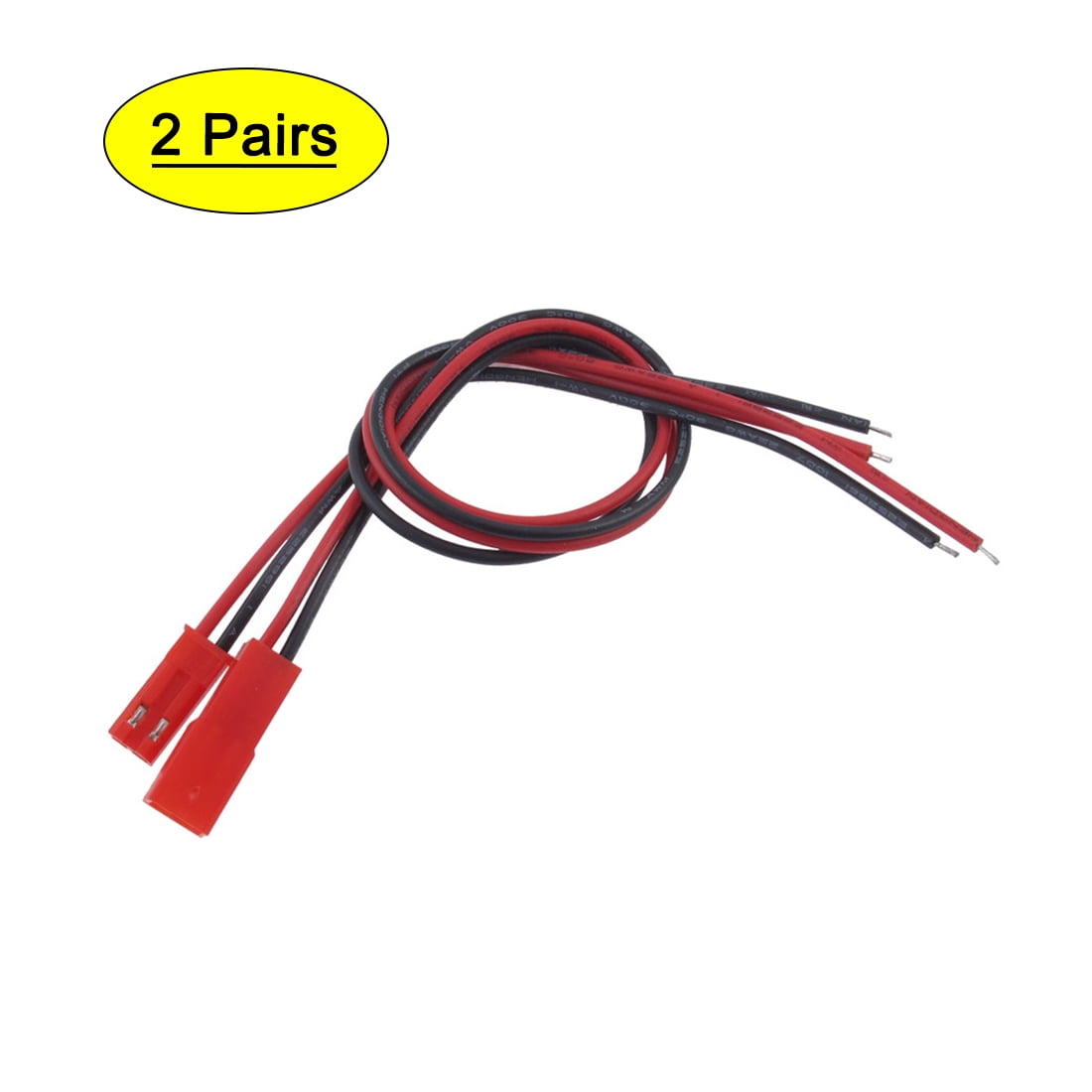 2 Pairs 2-Terminal Male to Female Connector Cable Wire Line 21cm ...