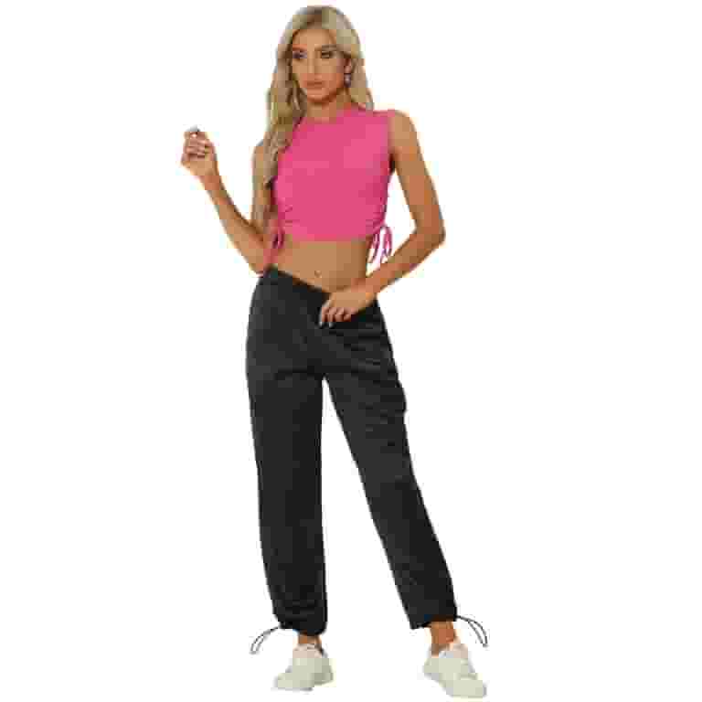 Unique Bargains 2pc Outfits for Women's Sleeveless Tank Top Satin