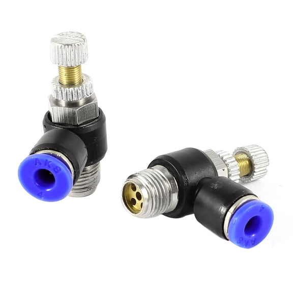 Unique Bargains 2pcs 1/8PT Male Thread Air Flow Rate Control Valve SL4-01 for 4mm Diameter Tube
