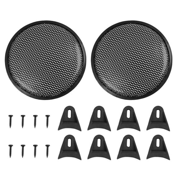 2pcs 10" Black Car Speaker Cover Steel Mesh Sub Woofer Subwoofer Grill Protector