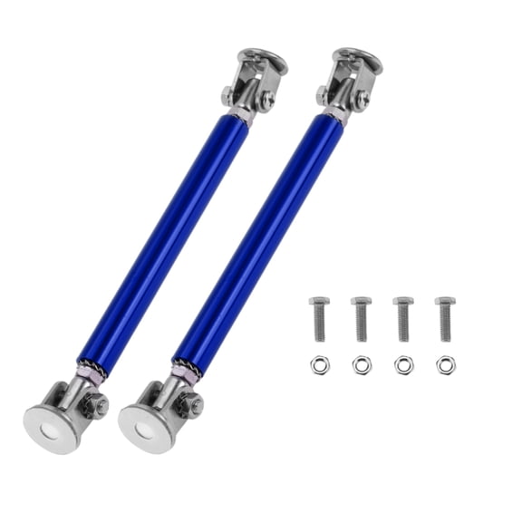 Unique Bargains 2pcs 10cm/3.94in Adjustable Front Bumper Lip Splitter Strut Bule No Drilling