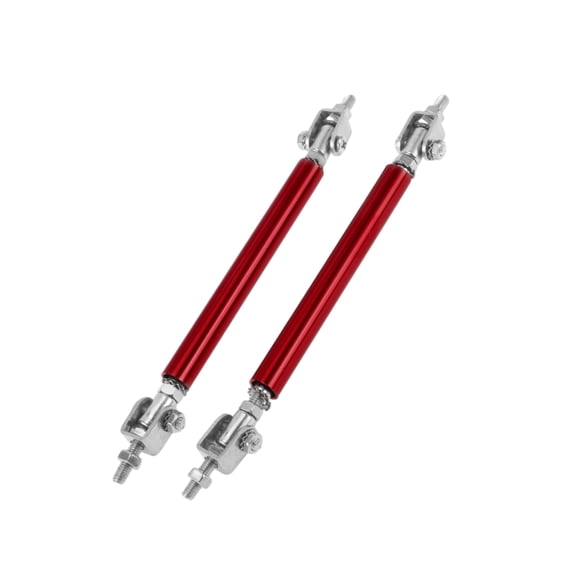 Unique Bargains 2pcs 10cm/3.94in Adjustable Front Bumper Lip Splitter Strut Rod Tie Red