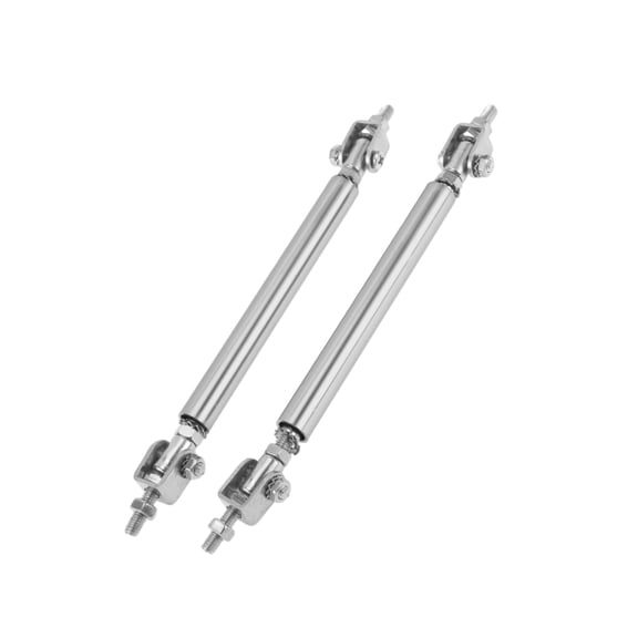 Unique Bargains 2pcs 10cm/3.94in Adjustable Front Bumper Lip Splitter Strut Rod Tie Silver Tone