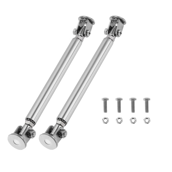 Unique Bargains 2pcs 10cm Adjustable Front Bumper Lip Splitter Strut Silver Tone