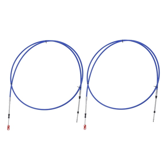 Unique Bargains 2pcs 10ft 118 Inch Marine Type 3300/33C Throttle Shift Remote Control Box Cable with Clevis Blue