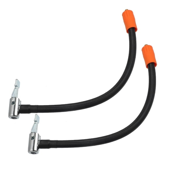 Unique Bargains 2pcs 11.42" Flexible Tire Inflator Hose Adapter M6 Thread Size Air Chuck without Air Release Valve