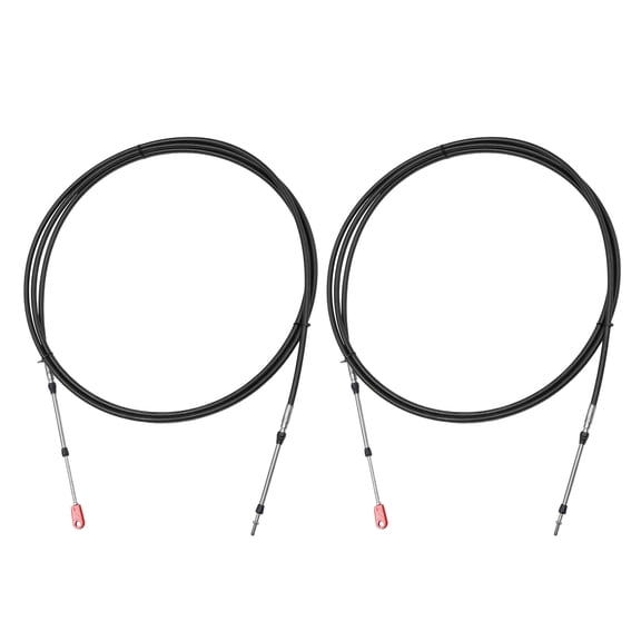 Unique Bargains 2pcs 13ft 157 Inch Marine Type 3300/33C Throttle Shift Remote Control Box Cable with Clevis Black