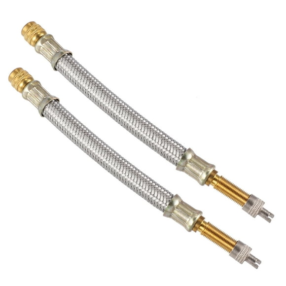 Unique Bargains 2pcs 150mm 5.91"Tire Valve Stem Extension Inflator Extender Hose Universal Fit for Car Motorcycle