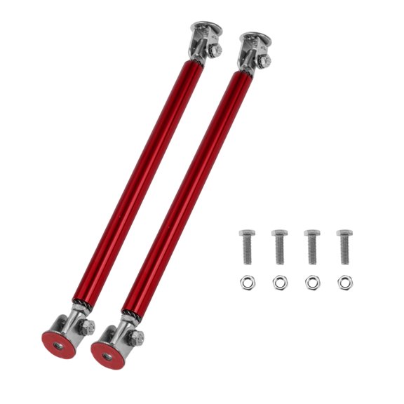 Unique Bargains 2pcs 15cm/5.91in Adjustable Front Bumper Lip Splitter Strut Red No Drilling