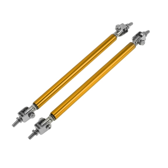 Unique Bargains 2pcs 15cm/5.91in Adjustable Front Bumper Lip Splitter Strut Rod Tie Gold