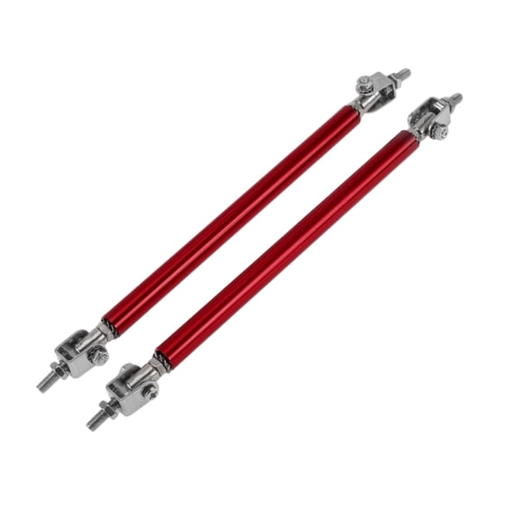 Unique Bargains 2pcs 15cm/5.91in Adjustable Front Bumper Lip Splitter Strut Rod Tie Red