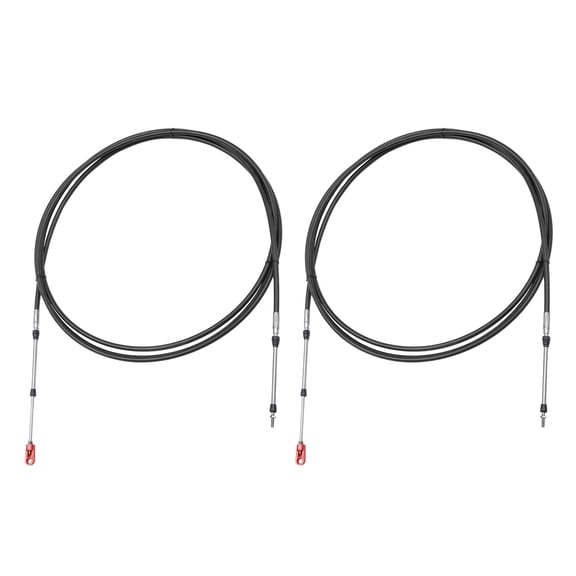 Unique Bargains 2pcs 16ft 197 Inch Marine Type 3300/33C Throttle Shift Remote Control Box Cable with Clevis Black