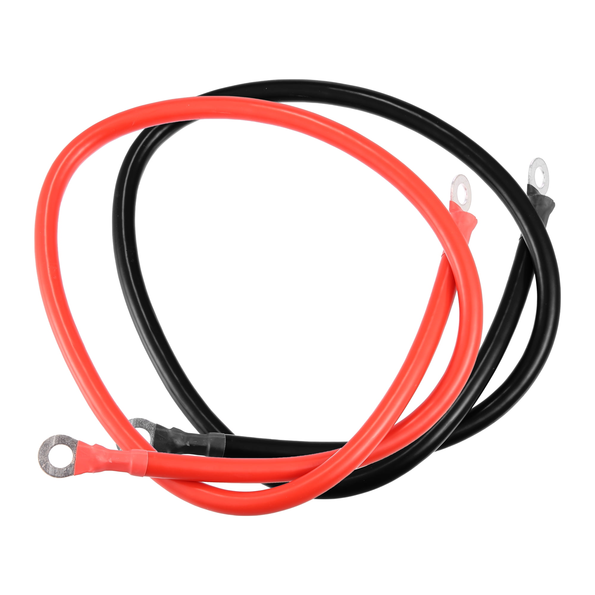 Unique Bargains 2pcs 2 AWG Gauge 120cm 3/8" Red Black Battery Cables Power Inverter Wire Set for Car Truck