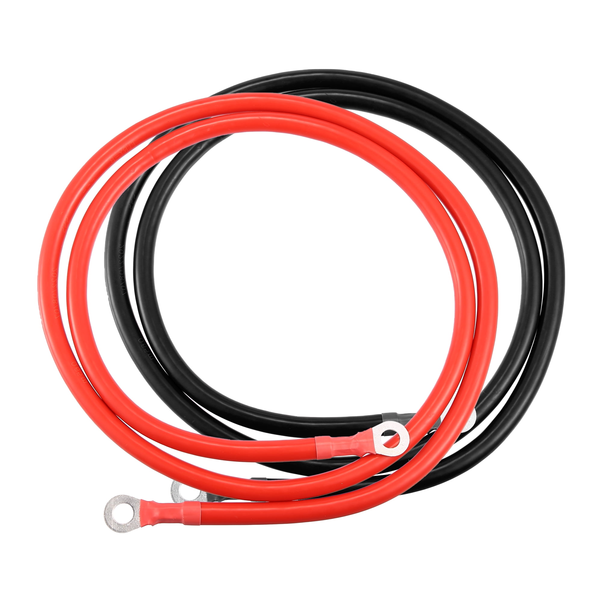 Unique Bargains 2pcs 2 AWG Gauge 150cm 3/8" Red Black Battery Cables Power Inverter Wire Set for Car Truck