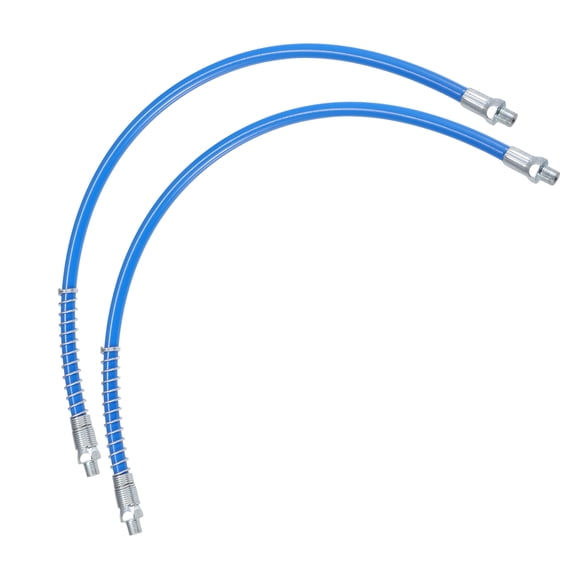 Unique Bargains 2pcs 20 Inch Universal 1/8" NPT Grease Gun Flex Hose Trailer Flex Grease Hose Extension Non-Slip Blue