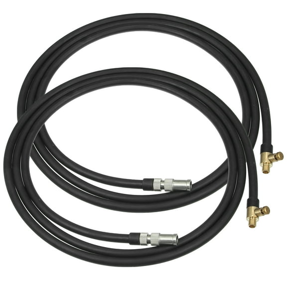 Unique Bargains 2pcs 200cm Copper Rubber Tube Tire Valve Connect Pipe Deflated Air Chuck Inflator Compressor Pump Extension Hose for Car