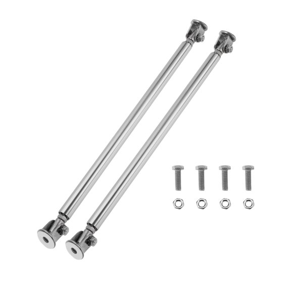 Unique Bargains 2pcs 20cm Adjustable Front Bumper Lip Splitter Strut Silver Tone No Drilling