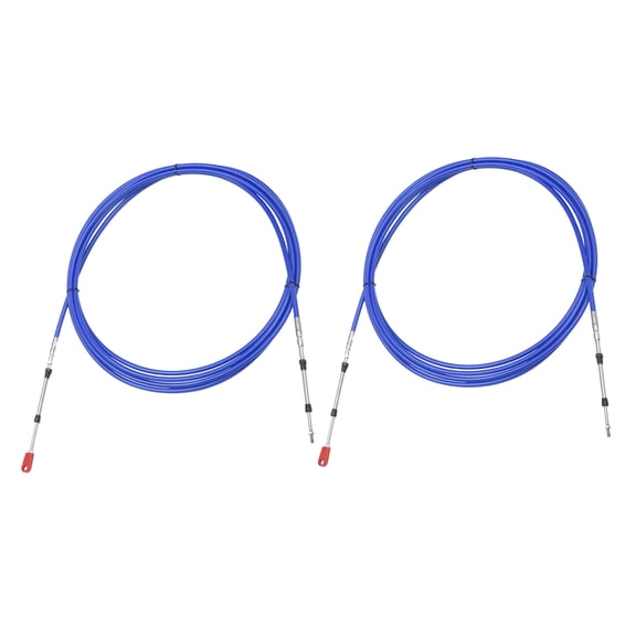 Unique Bargains 2pcs 20ft 236 Inch Marine Type 3300/33C Throttle Shift Remote Control Box Cable with Clevis Blue
