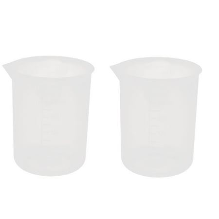 Uxcell 2Pcs 250mL Laboratory Plastic Liquid Container Measuring Cup Beaker