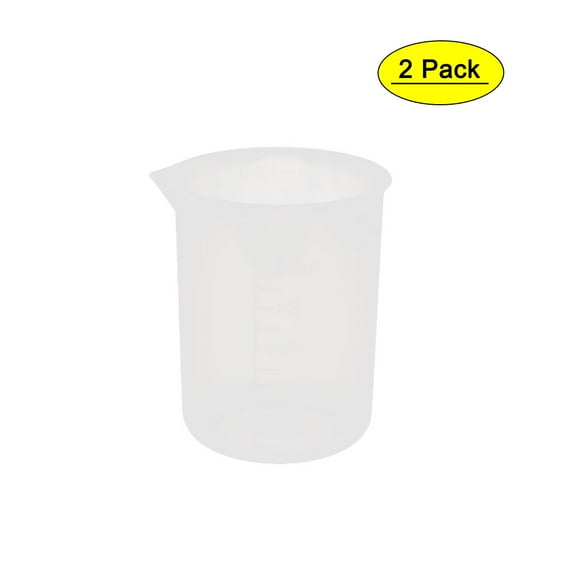 Unique Bargains 2pcs 250mL Laboratory Plastic Liquid Container Measuring Cup Beaker