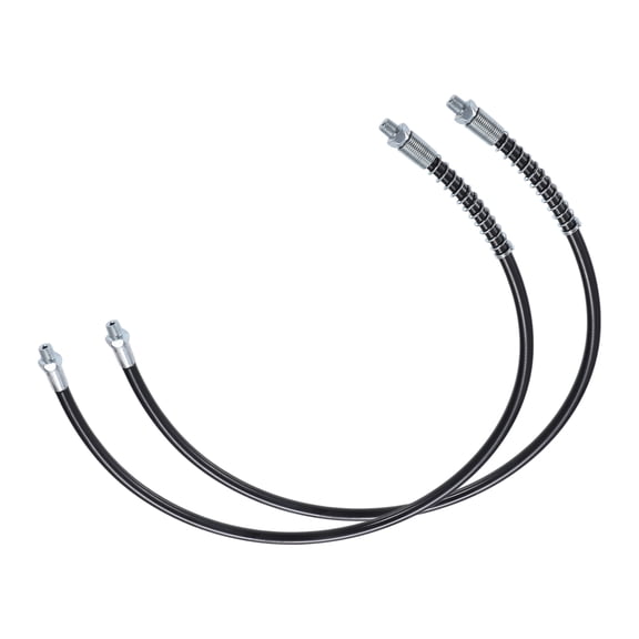 Unique Bargains 2pcs 28" Universal 1/8" NPT Grease Gun Flex Hose Trailer Flex Grease Hose Extension Non-Slip