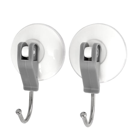 Unique Bargains 2pcs 2kg Load Home Storage Hooks Tiles Glass Wall Suction Cup Hooks
