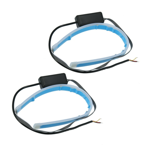 Unique Bargains 2pcs 30cm 12inch Car LED Headlight Strip for Daytime Running Lights Sequential Switchback Yellow White