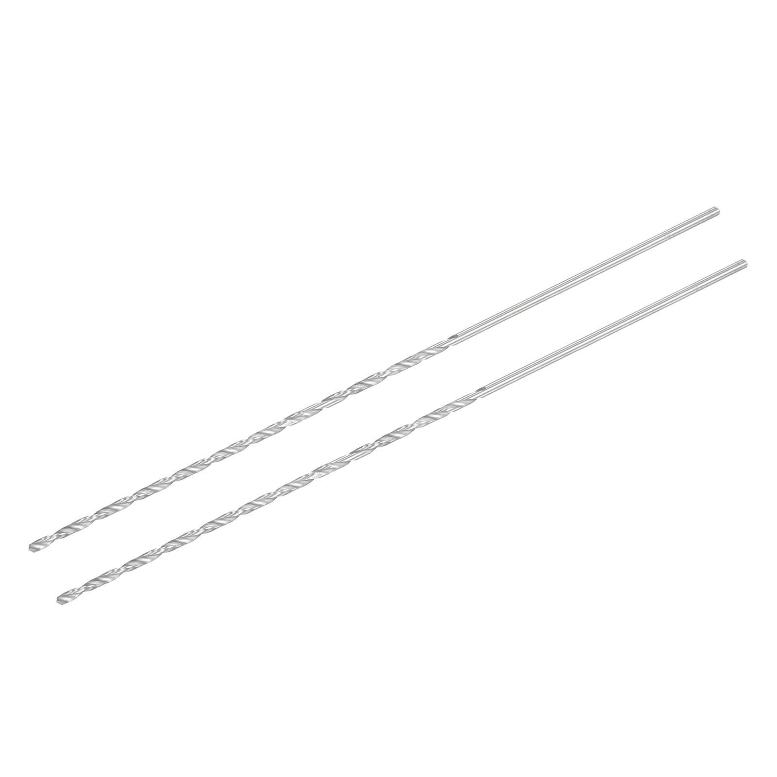 Unique Bargains 2pcs 3mm 1181" Extra Long HSS Twist Drill Bits for Metal Plastic