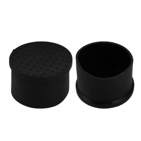 Unique Bargains 2pcs 45mm Diameter Pipe Tube Insert Chair Leg Cap Round Black PVC Tubing Plug