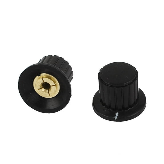 Unique Bargains 2pcs 4mm Shaft Insert Dia Potentiometer Control Rotary Knobs Black
