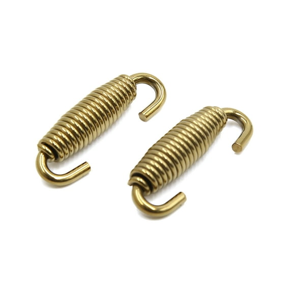 Unique Bargains 2pcs 55mm Stainless Steel Gold Tone Motorcycle Exhaust Pipe Springs Swivel Hooks