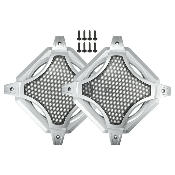 Unique Bargains 2pcs 6" Car Speaker Grills Cover Mesh Square Audio Subwoofer Protector with Screws Iron Silver Tone