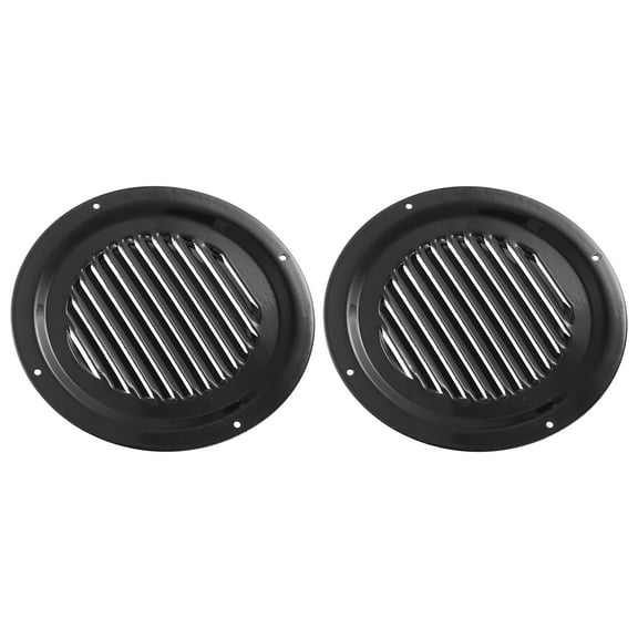 Unique Bargains 2pcs 6 Inch Round Marine Boat Louvered Ventilation Vent Stainless Steel Venting Panel Cover Black