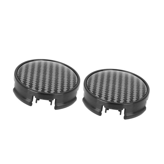Unique Bargains 2pcs 62mm 4 Lugs Car Wheel Hub Caps Universal Black with Carbon Fiber