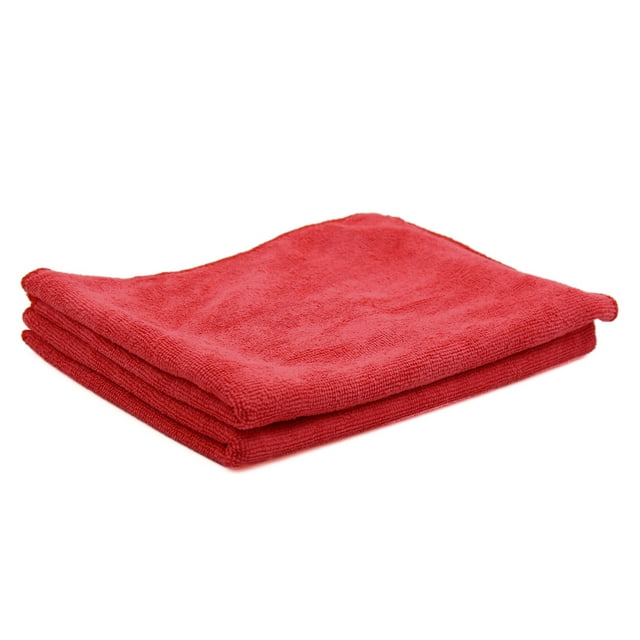 Unique Bargains 2pcs 65 x 33cm 250GSM Microfiber Towel Cleaning Cloths for Auto Car Washing Red
