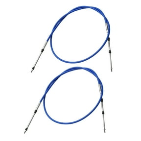 2Pcs 6ft 1.8 Meter 71inch Marine Throttle Shift Remote Control Box Cable for Outboard Engine Boat Motor Steering System Blue
