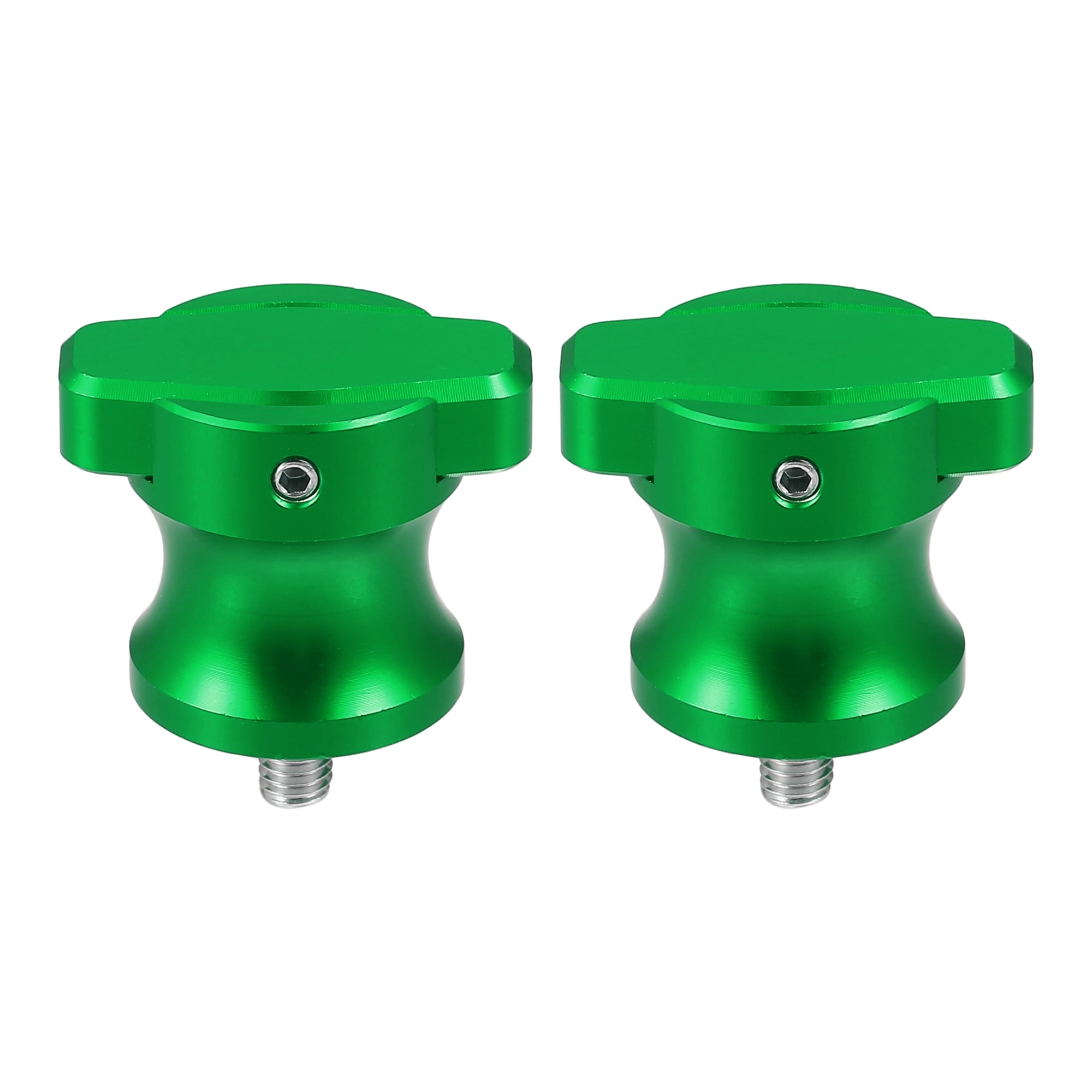 Unique Bargains 2pcs 6mm Universal CNC Swing Arm Stand Screw Motorcycle Swing Arm Spools Sliders Stronger Green