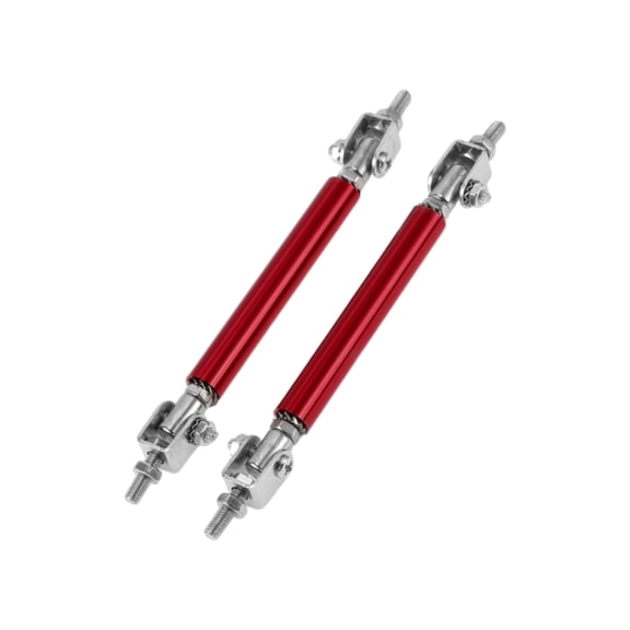 Unique Bargains 2pcs 7.5cm/2.95in Adjustable Front Bumper Lip Splitter Strut Rod Tie Red