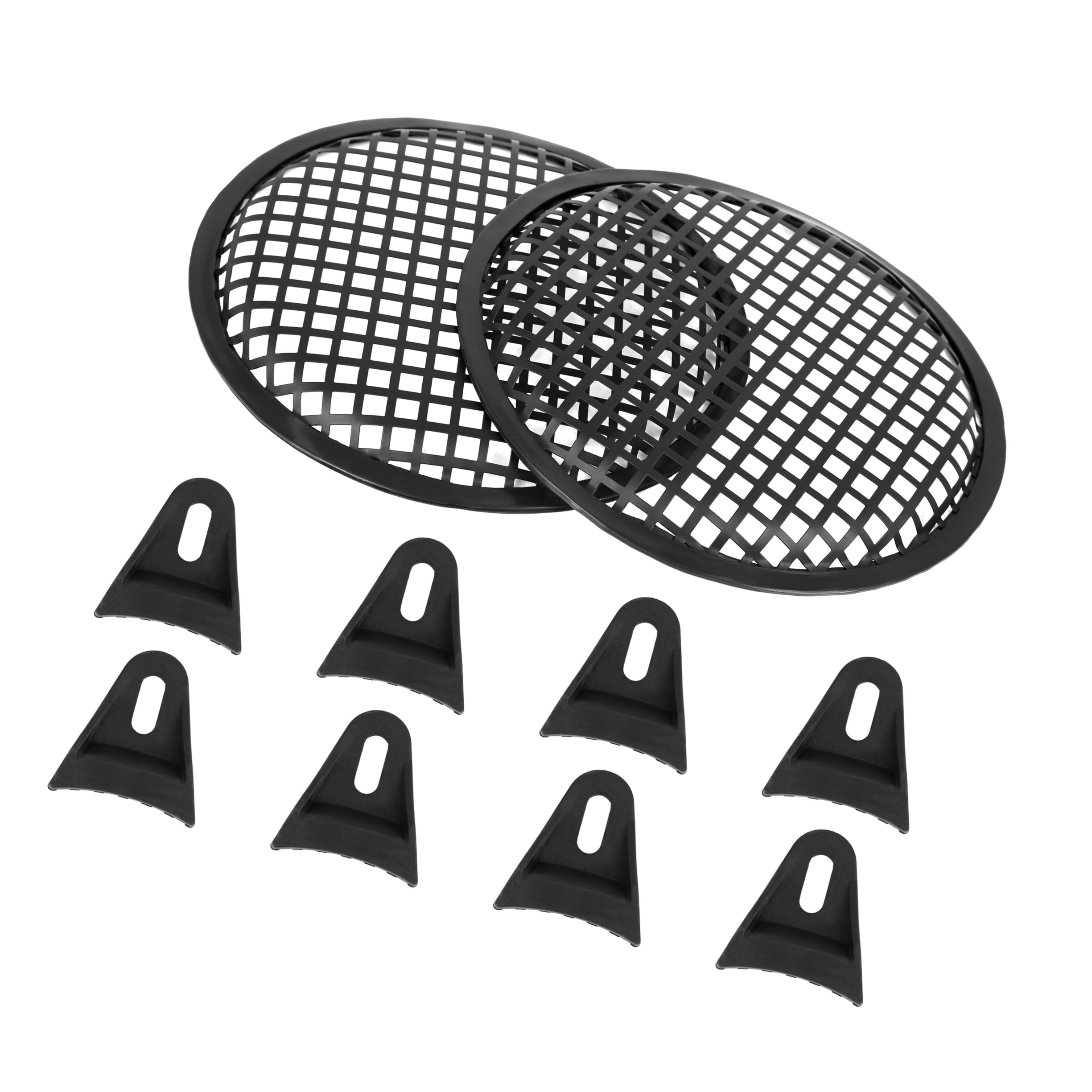 Unique Bargains 2pcs 8 In Car Audio Speaker Cover Metal Mesh Subwoofer Grill Horn Guard