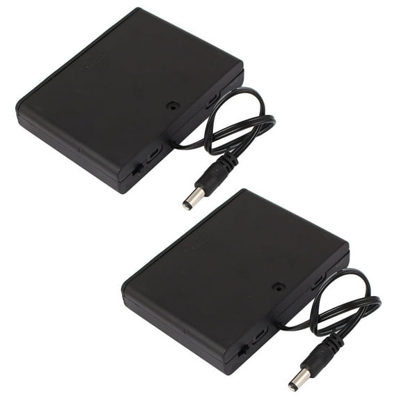 2Pcs 9V 6 x AA Battery Switched Holder DC 2.1mm Connector Enclosed Case Box