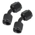 thumbnail image 1 of Unique Bargains 2pcs AN4 Female Fuel Line Adapter Fitting Top 45 Degree Fuel Line Connector for Car Aluminum Alloy Black, 1 of 7