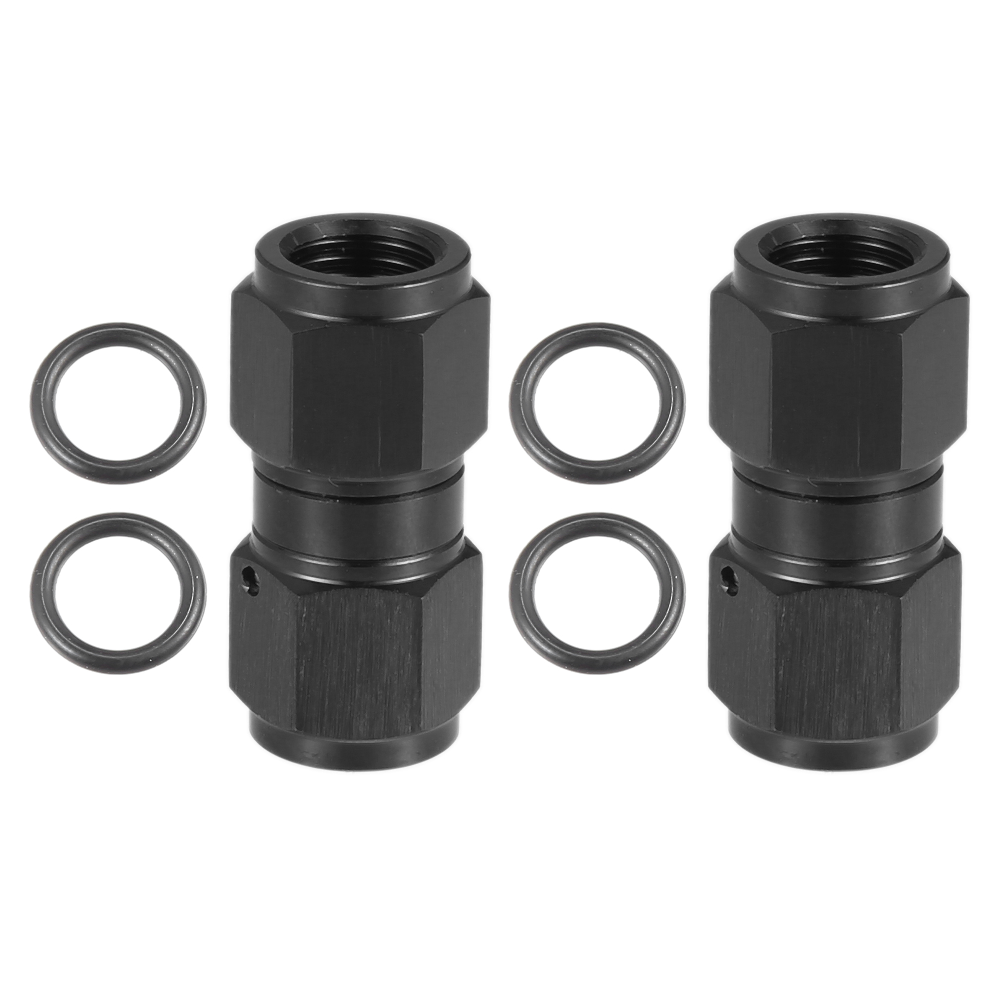 Unique Bargains 2pcs AN4 Female Fuel Line Adapter Fittings Top Straight