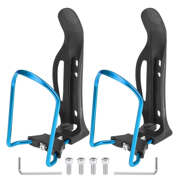 Unique Bargains 2pcs Adjustable Bicycle Water Bottle Cages for Mountain Road Bike Blue