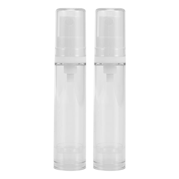Unique Bargains 2pcs Airless Pump Bottles Clear 0.33 Oz 10ml Travel Pump Bottle Dispenser for Foundation