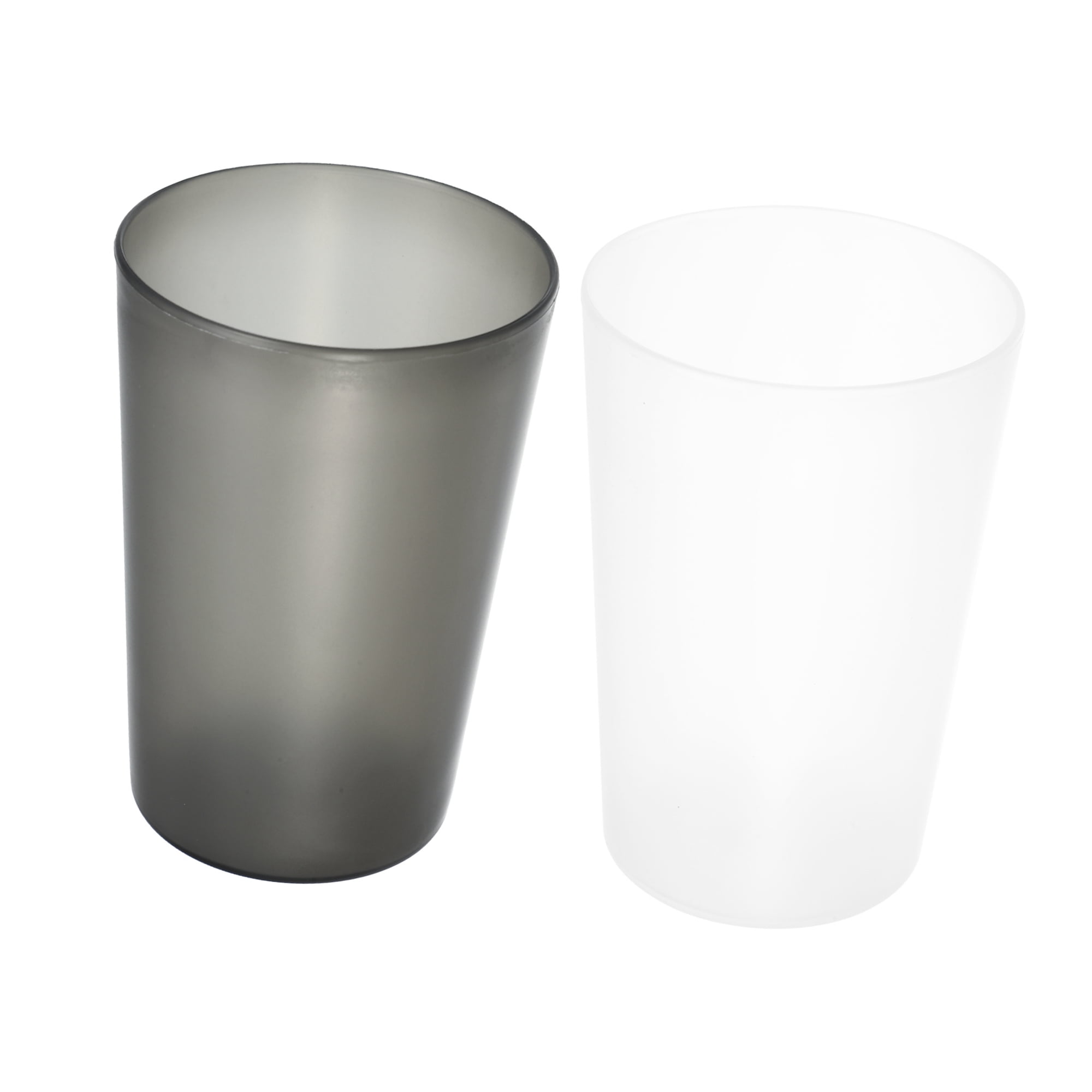 Unique Bargains 2pcs Bathroom Toothbrush Tumblers PP Cup for Bathroom 4.92''x3.03'' Clear, Black