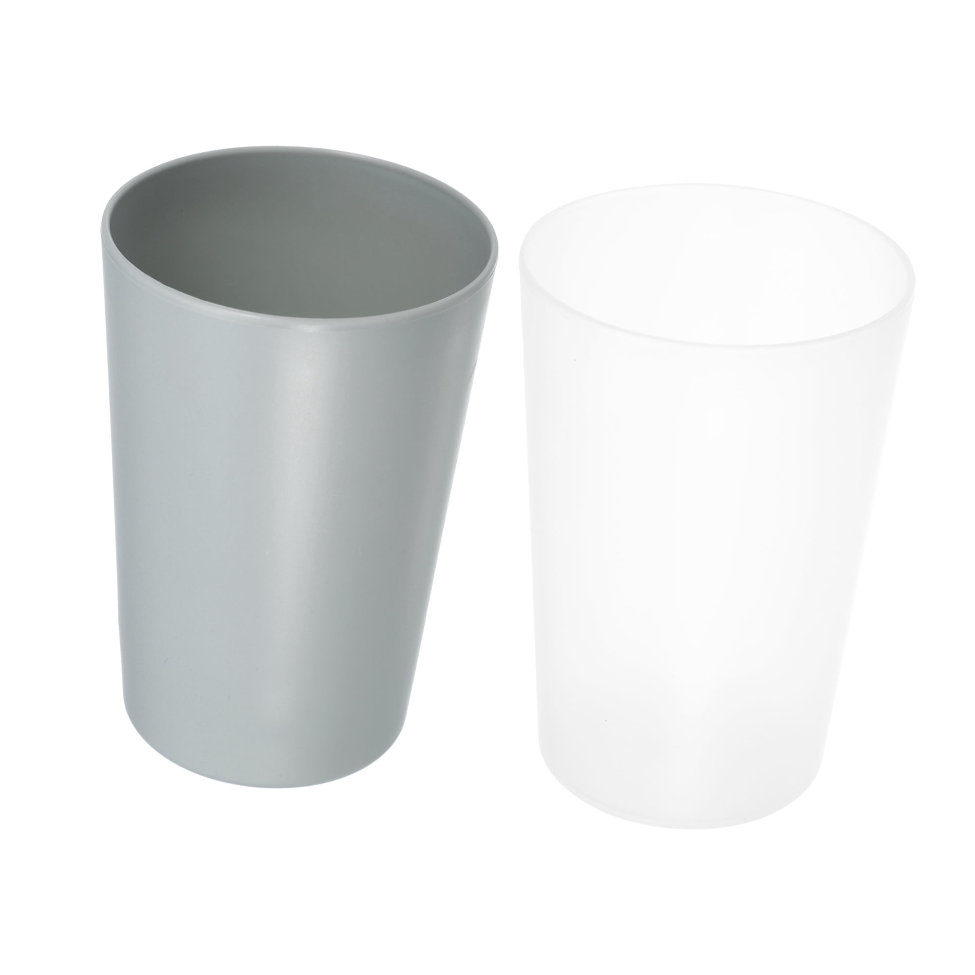 Unique Bargains 2pcs Bathroom Toothbrush Tumblers PP Cup for Bathroom 4.92''x3.03'' Clear, Gray