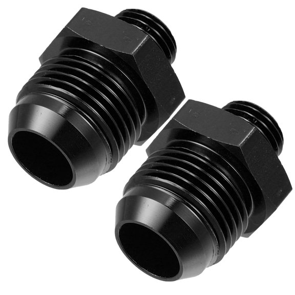 Unique Bargains 2pcs Black 10AN Male to M14 x 1.5mm Male Metric Thread Fitting Adapter Flare Union Coupler for Car