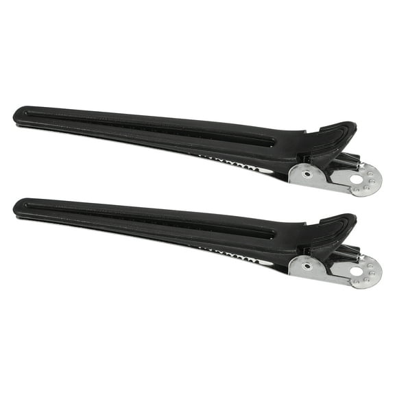 Unique Bargains 2pcs Black 4.06''x0.43''x0.79'' Duckbill Clip Hair Claws No Crease Hair Clip  Nonslip for Girls Women