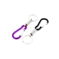 thumbnail image 1 of Unique Bargains 2pcs Black Purple Carabiner Clip  Loaded Keychain Keyring Key Holder, 1 of 1